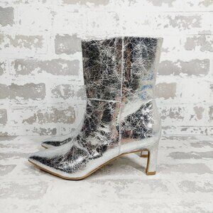 NEW DV Dolce Vita Metallic Pointed Toe Gradie Kitten Heel Dress Booties i170